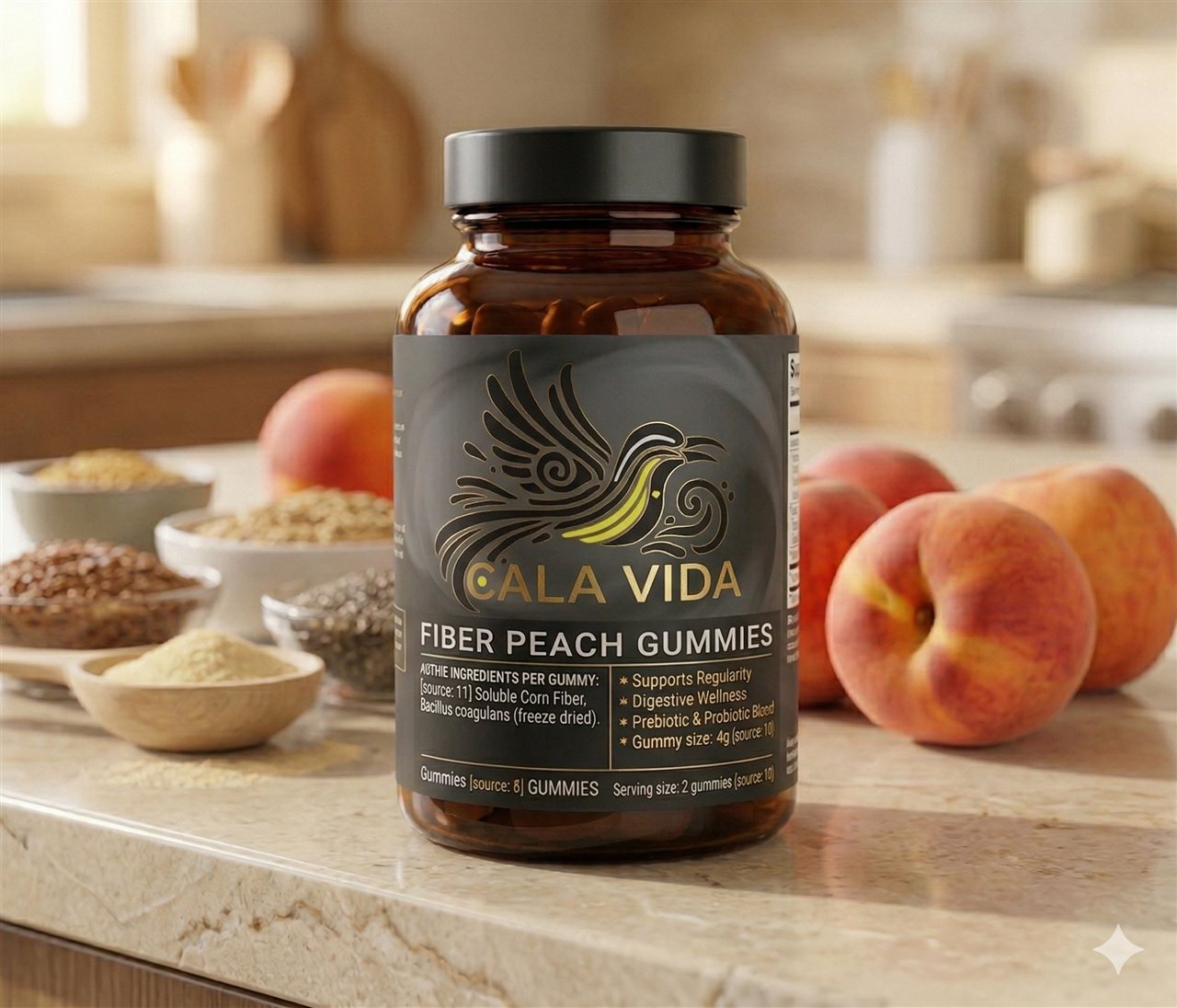 Fiber Peach Gummies